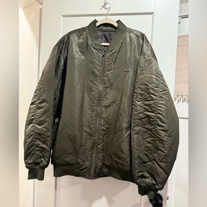AVIREX U.S.A. BOMBER JACKET 2XL Flight SAGE MILITARY GREEN Satin Reversible